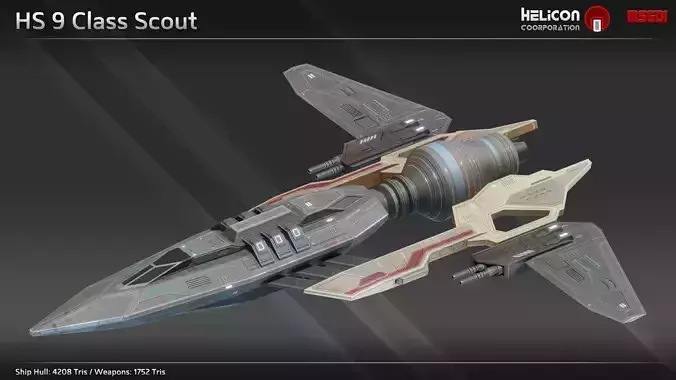 HS9 Class Scout Low-poly 3D model