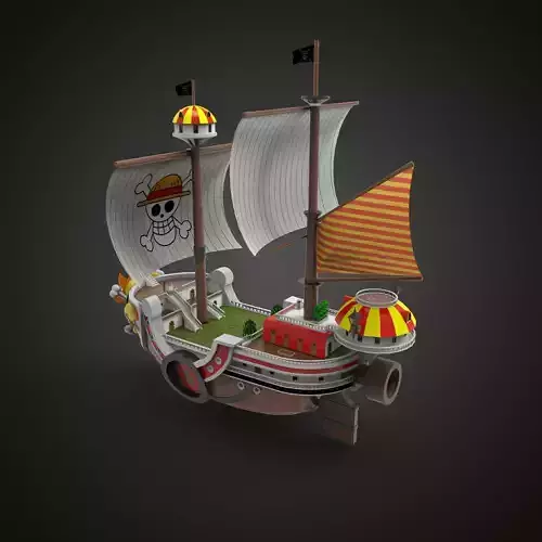 One Piece Thousand Sunny Go Grand Ship Low-poly 3D model