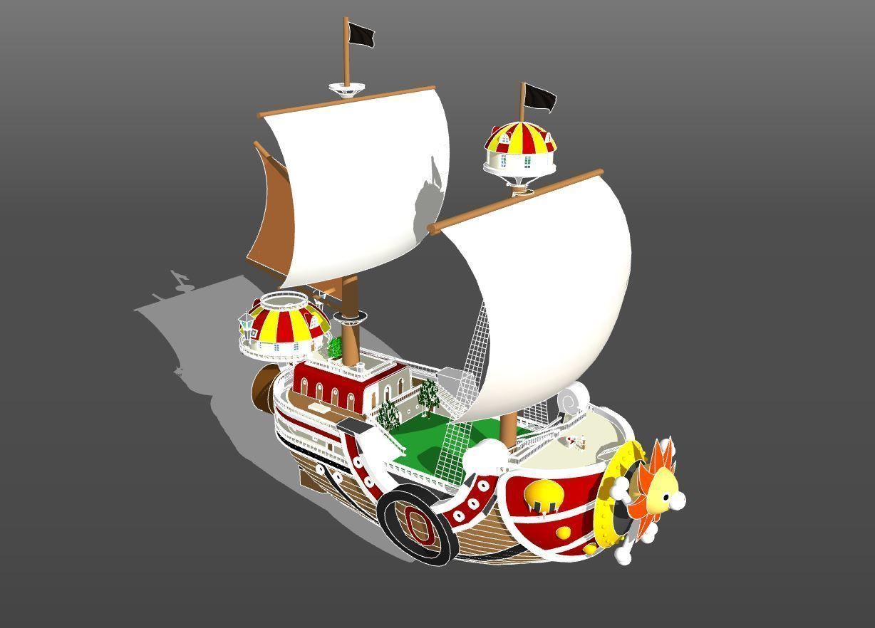 One Piece Thousand Sunny Go Grand Ship Low-poly 3D model_7