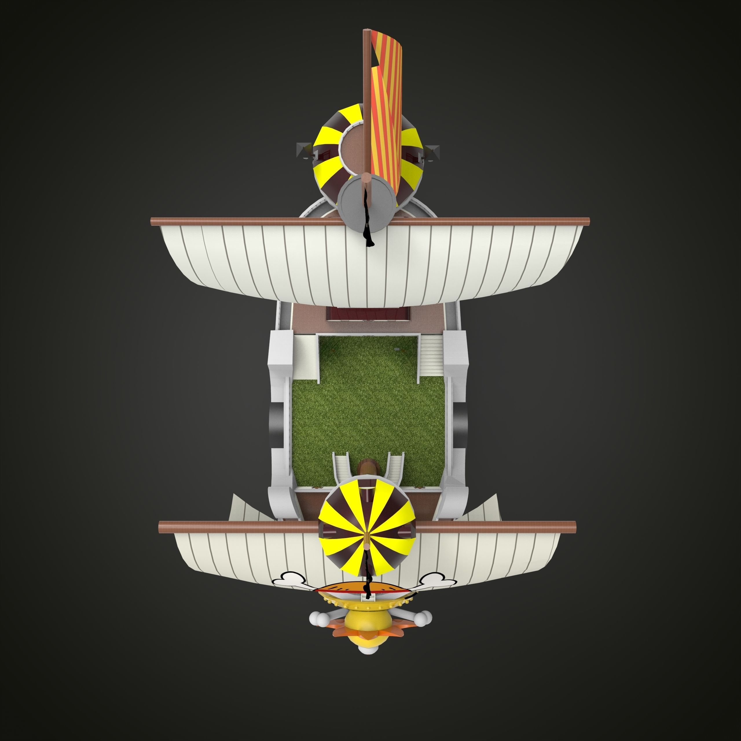 One Piece Thousand Sunny Go Grand Ship Low-poly 3D model_2