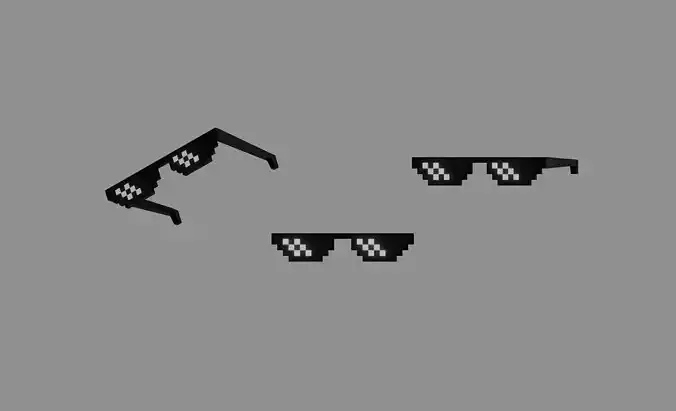 Pixel Sunglasses Low-poly 3D model