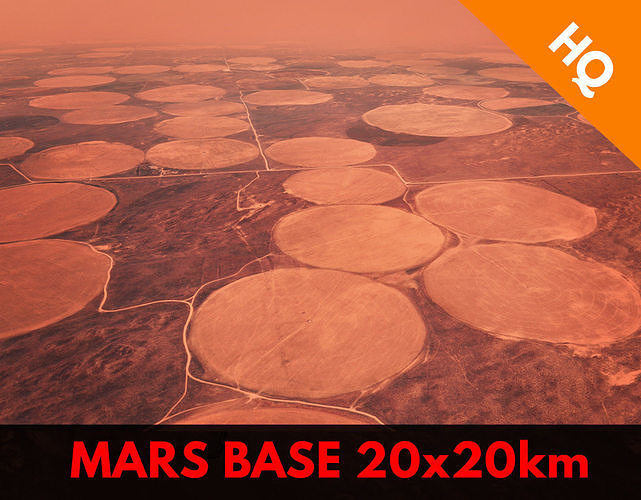 Mars Base Mars Landscape Red Planet Environment Mars Planet Low-poly 3D model