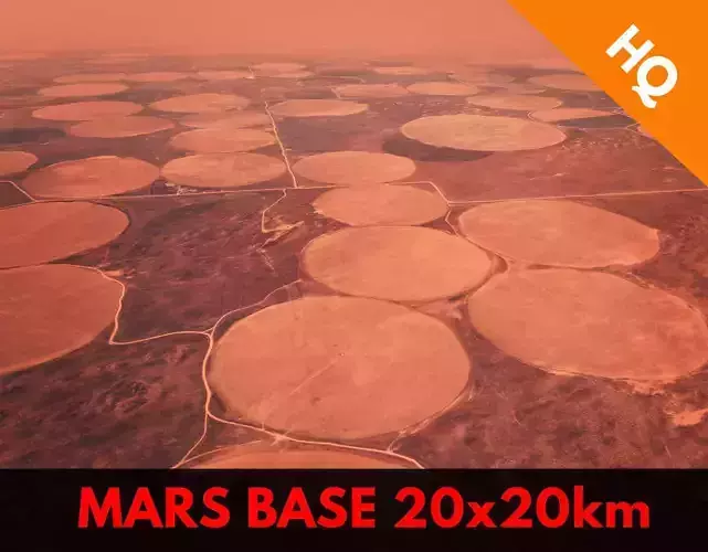 Mars Base Mars Landscape Red Planet Environment Mars Planet Low-poly 3D model