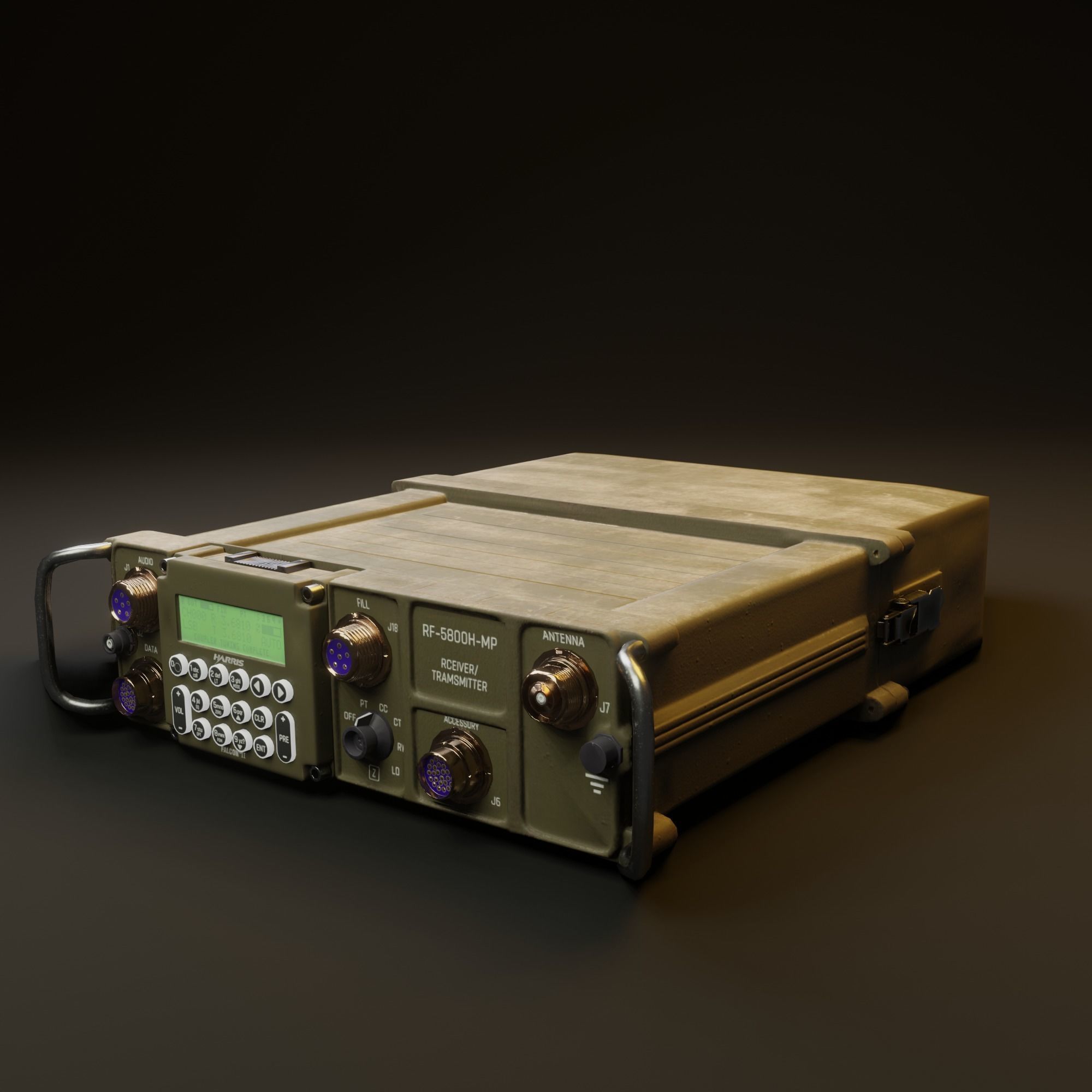 Transmitter and receiver 3d model Harris falcon 2 Low-poly 3D model_2