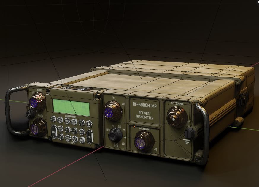 Transmitter and receiver 3d model Harris falcon 2 Low-poly 3D model_5