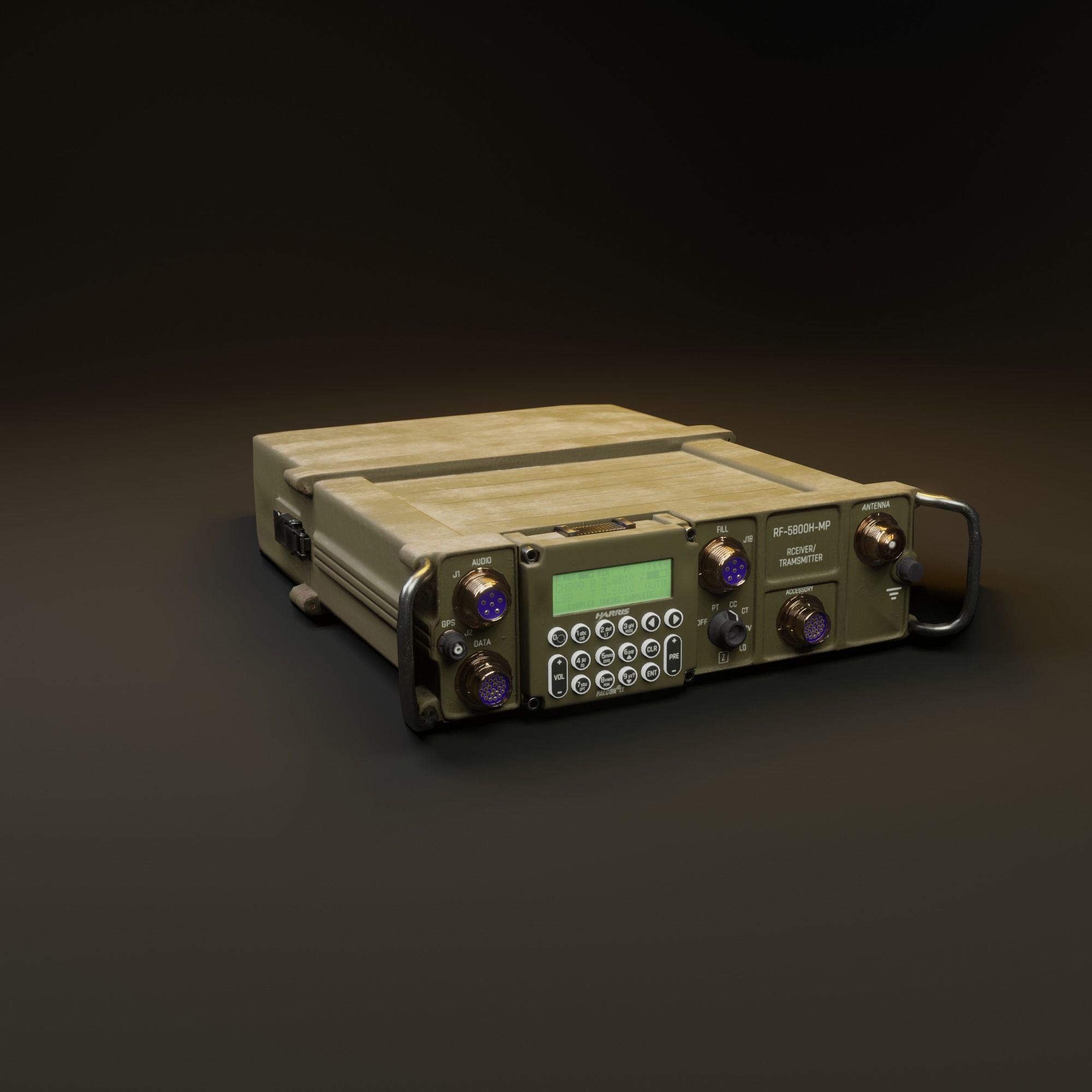 Transmitter and receiver 3d model Harris falcon 2 Low-poly 3D model_1