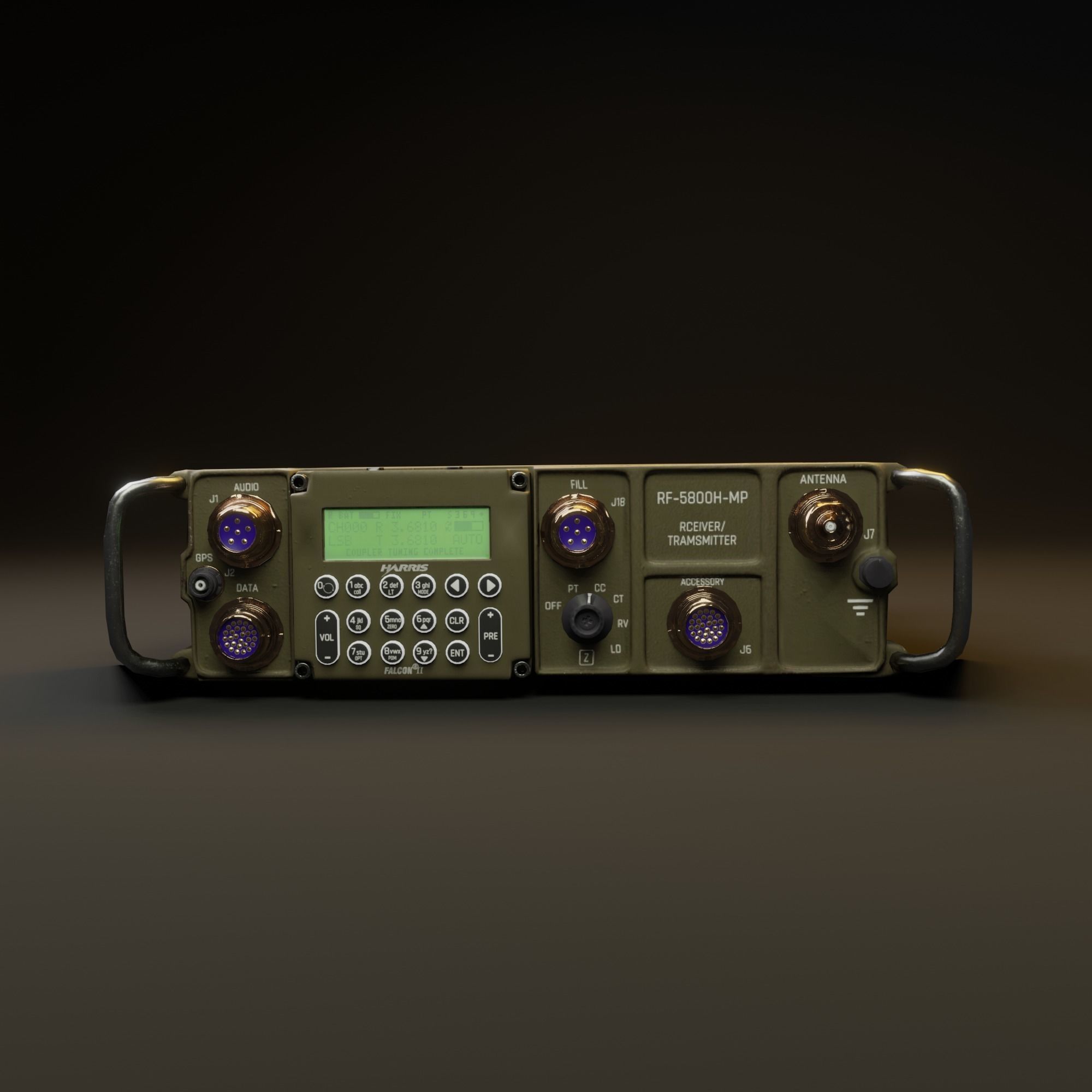 Transmitter and receiver 3d model Harris falcon 2 Low-poly 3D model_4