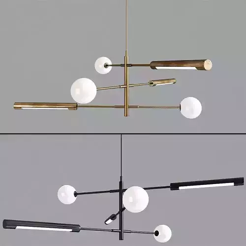 Scandinavian style minimalist chandelier 3D model