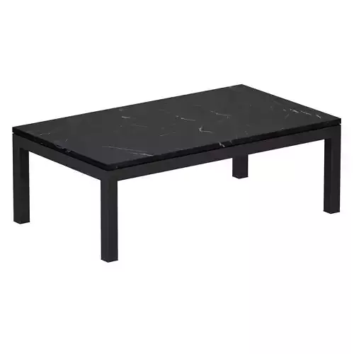 Parsons Black Marble TopDark Steel Base Rectangular Coffee Table