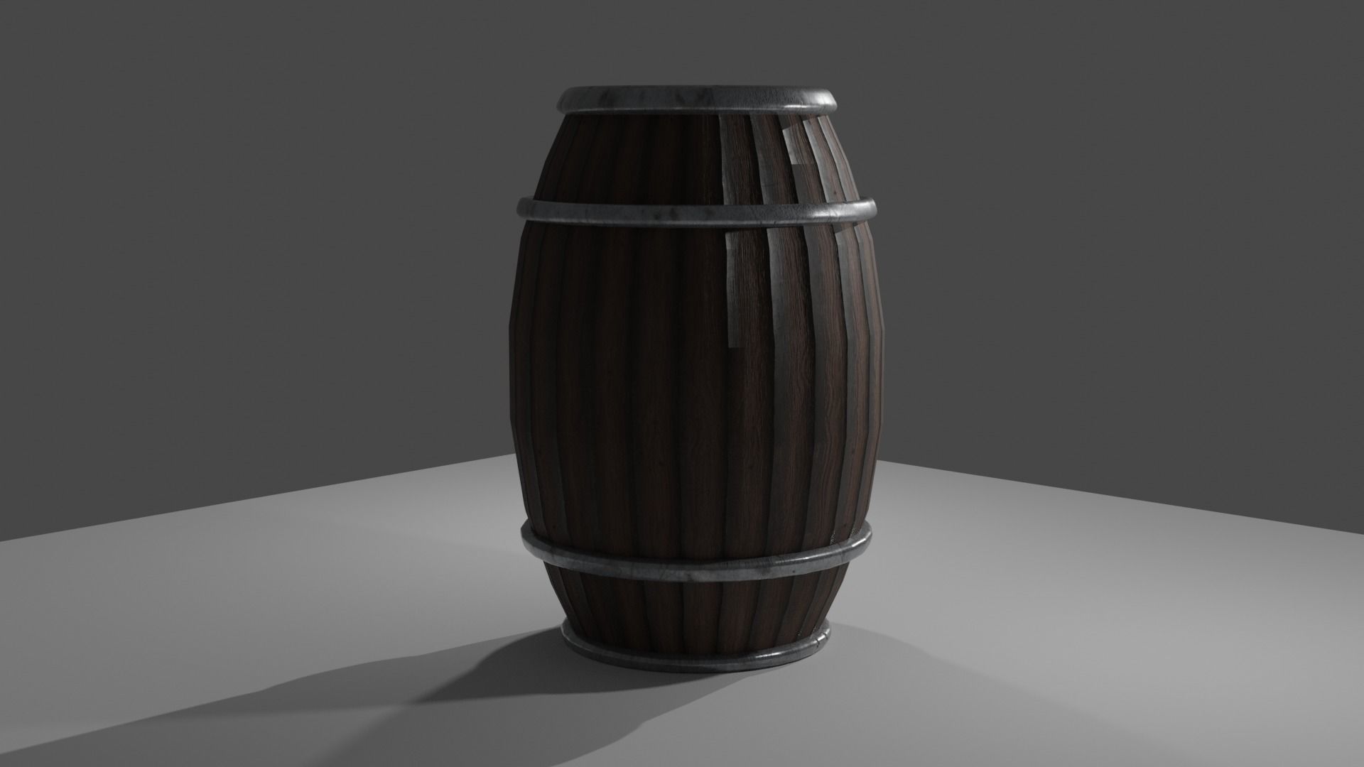 Low-poly Barrel for Games Low-poly 3D model_2