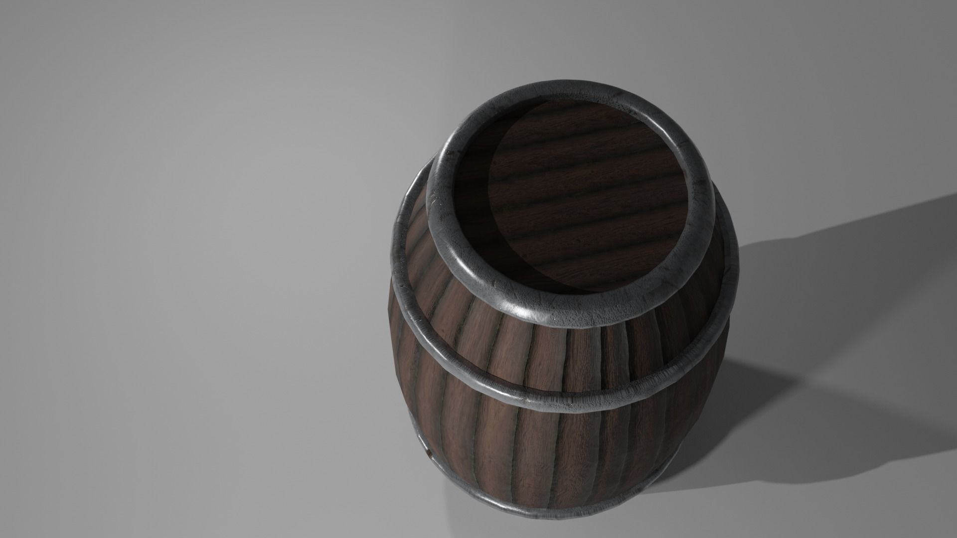 Low-poly Barrel for Games Low-poly 3D model_4