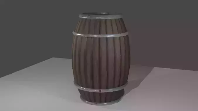 Low-poly Barrel for Games Low-poly 3D model