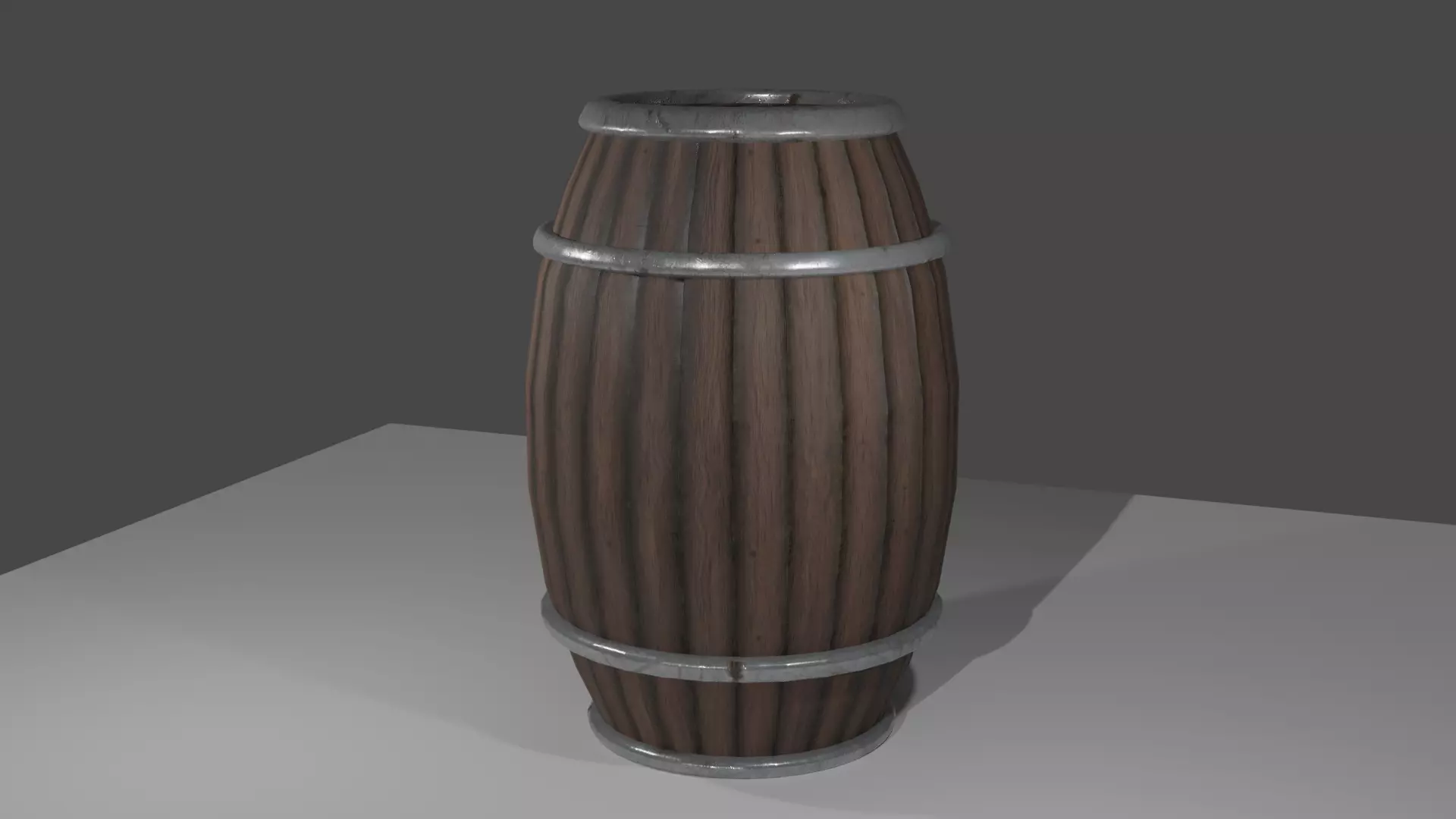 Low-poly Barrel for Games Low-poly 3D model_0