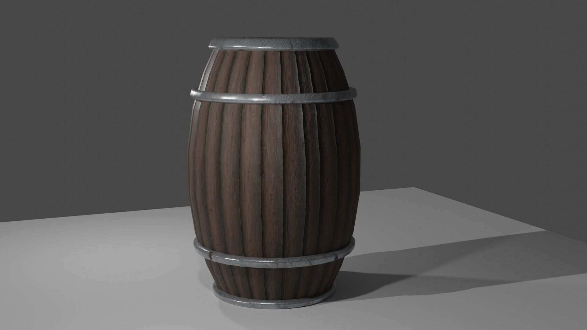 Low-poly Barrel for Games Low-poly 3D model_1