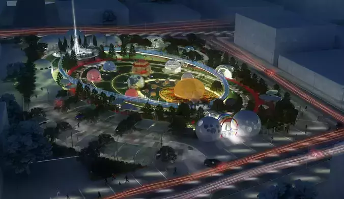 Planetary Garden at night 3D model