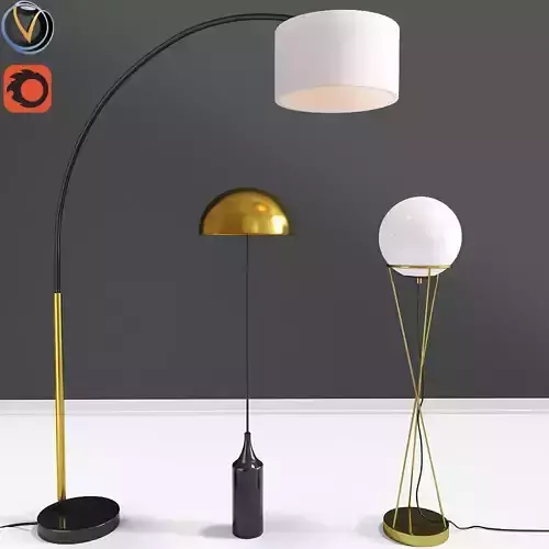 Solid Glass Globe Floor Lamp