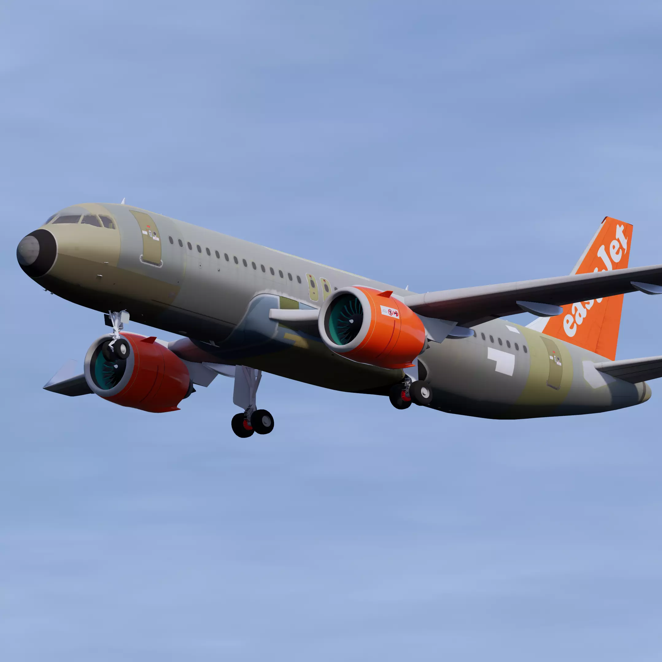 EasyJet A320 Unpainted 3D model_0