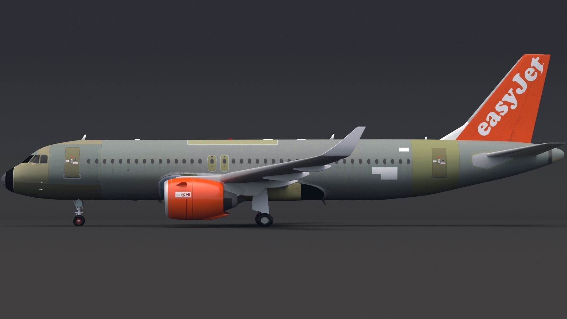 EasyJet A320 Unpainted 3D model_4