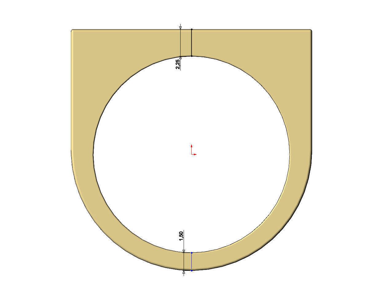 Flat top rectangular signet ring 3D print model_6