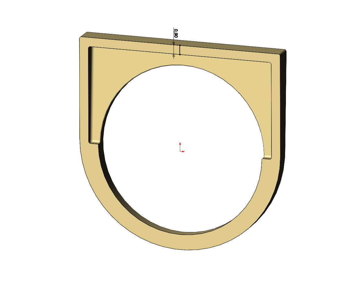 Flat top rectangular signet ring 3D print model_7