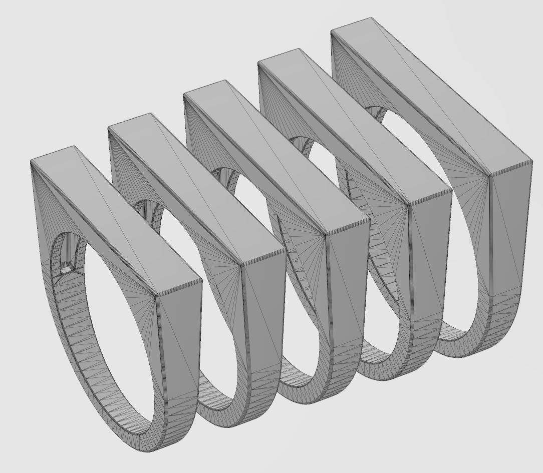 Flat top rectangular signet ring 3D print model_12
