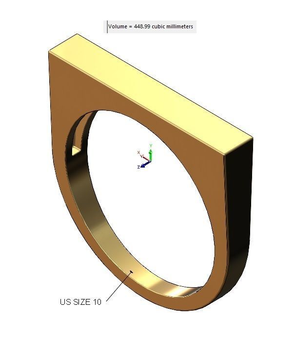 Flat top rectangular signet ring 3D print model_11