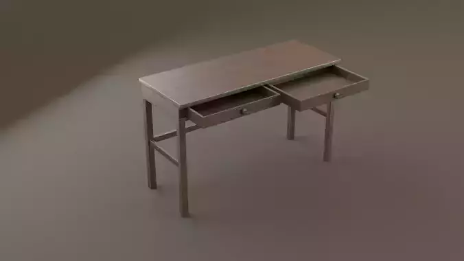Low Poly Simple Desk 2 Textures animated