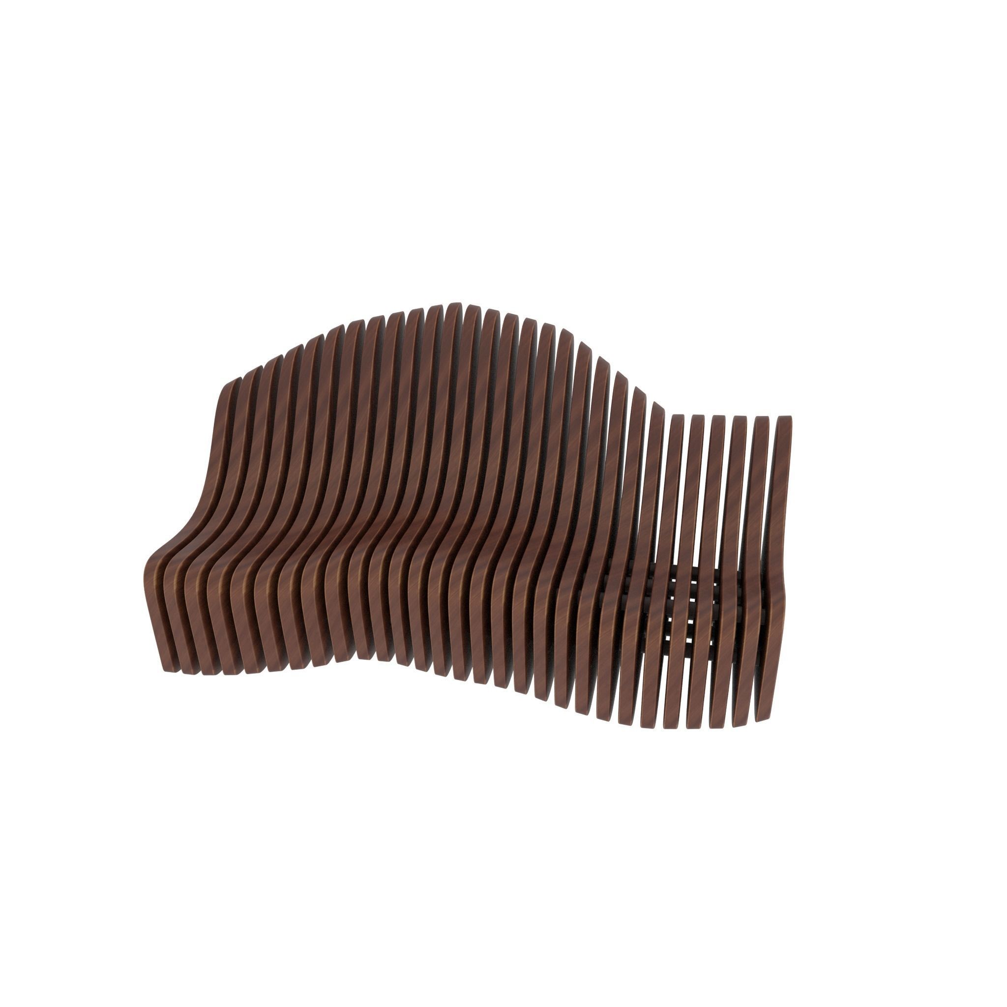 Wooden Sofa 3D model_1