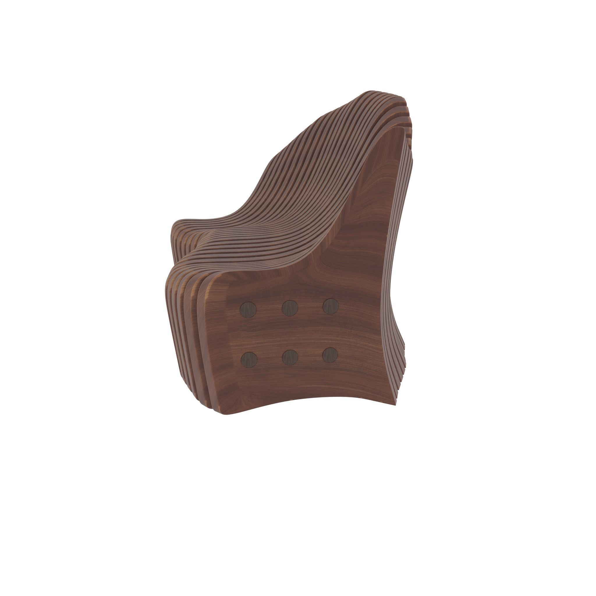 Wooden Sofa 3D model_2