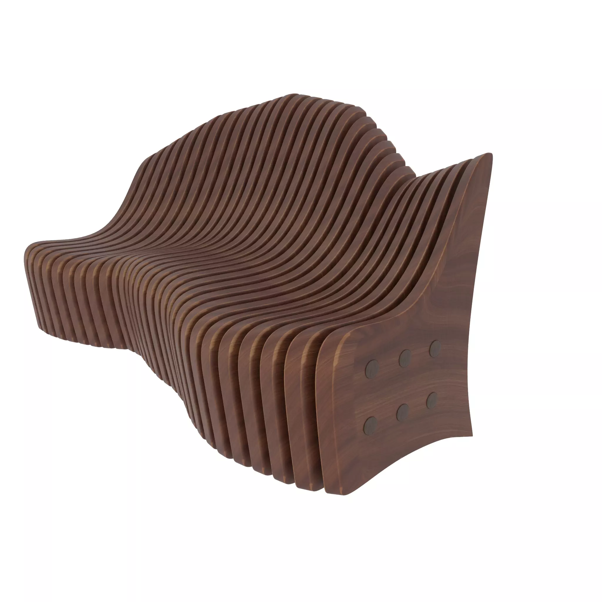 Wooden Sofa 3D model_0