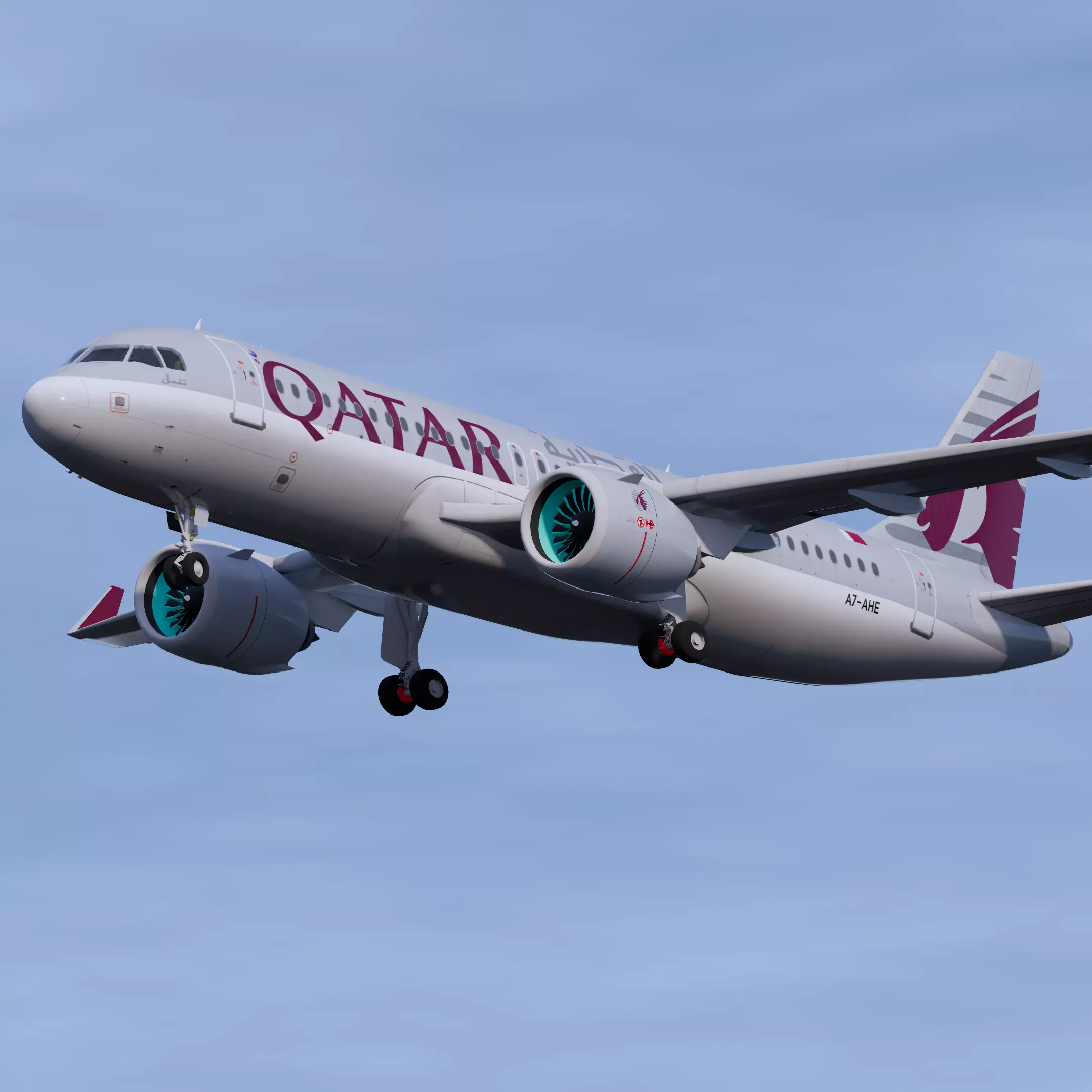 Qatar Airways A320 NEO 3D model
