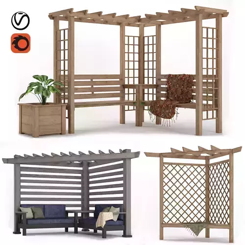 pergola corner set  3D model