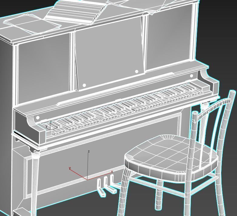 Dusty Piano 3D model_11