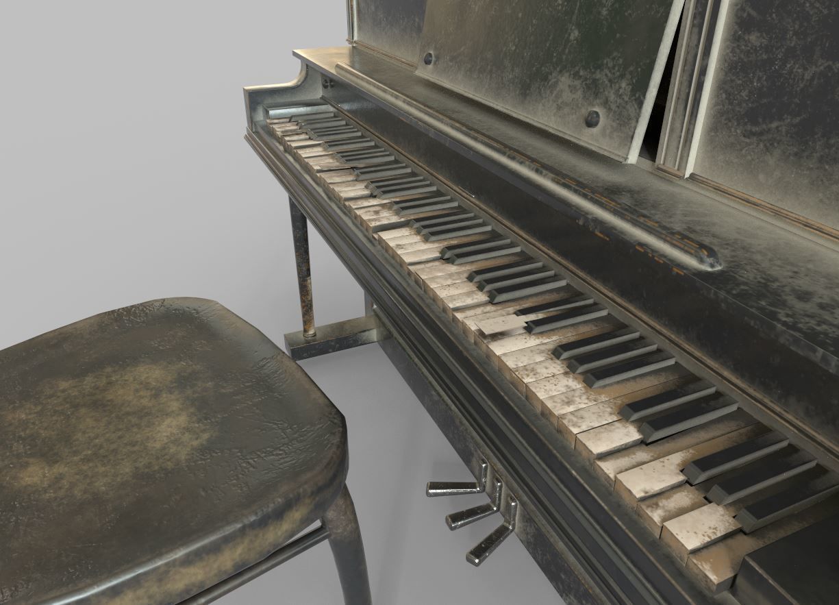 Dusty Piano 3D model_7