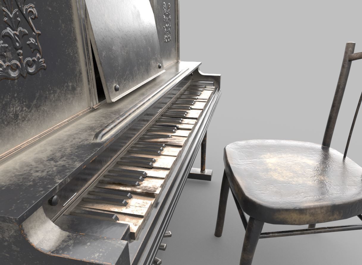 Dusty Piano 3D model_10