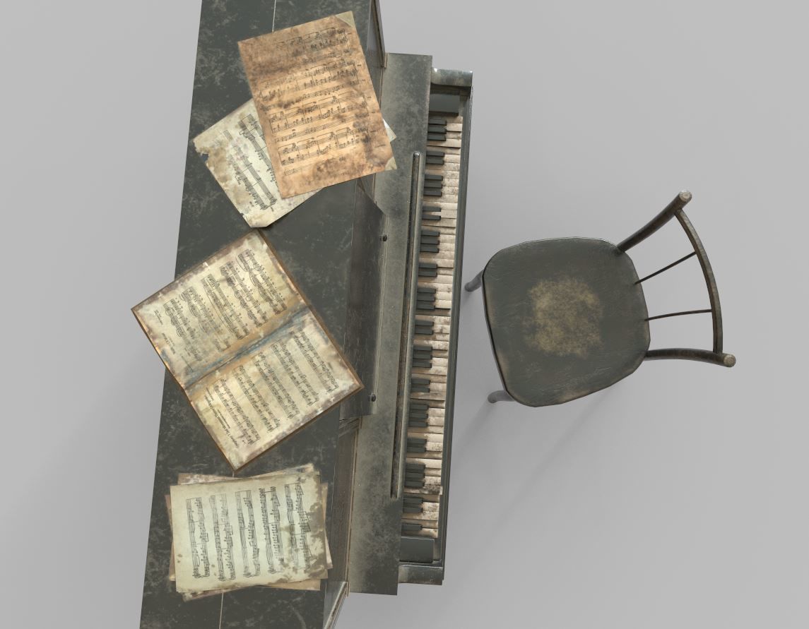 Dusty Piano 3D model_6