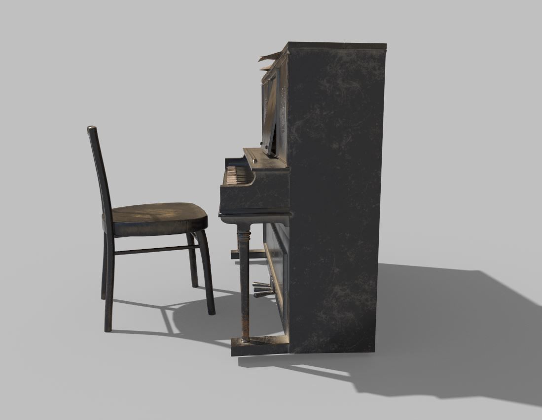 Dusty Piano 3D model_5