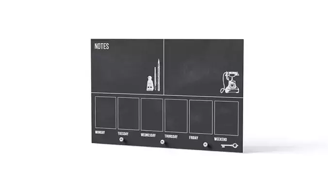 Black Memo Board Low-poly 3D model