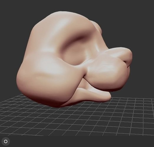 BUNNY TOONY FURSUIT HEAD BASE -removable noes-  3D print model
