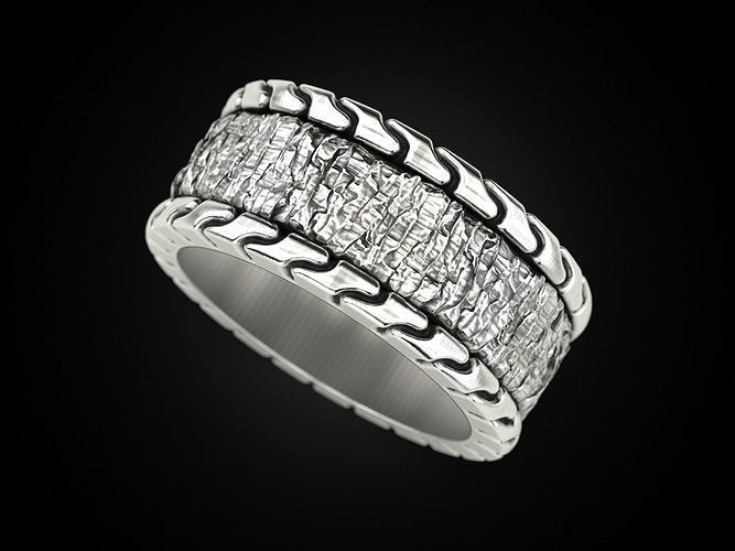 Ring with texture 2 3D print model