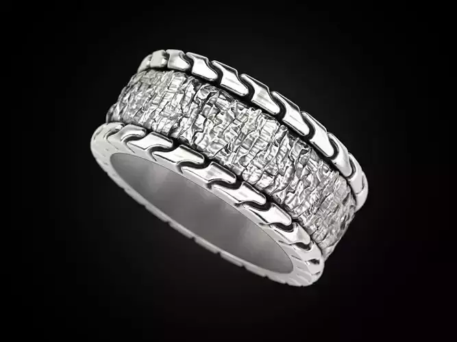 Ring with texture 2 3D print model