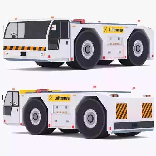 Lufthansa Towing Tractor Low-poly 3D model