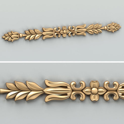 Carved decor horizontal 037 3D model