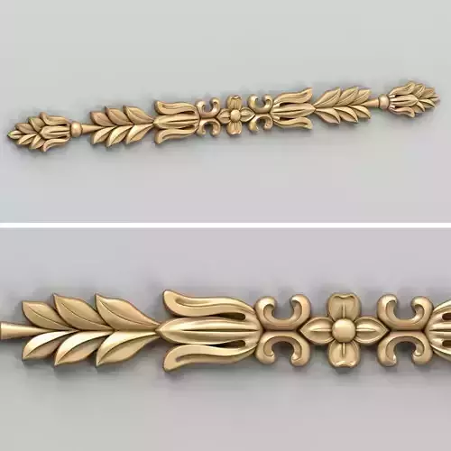 Carved decor horizontal 037 3D model