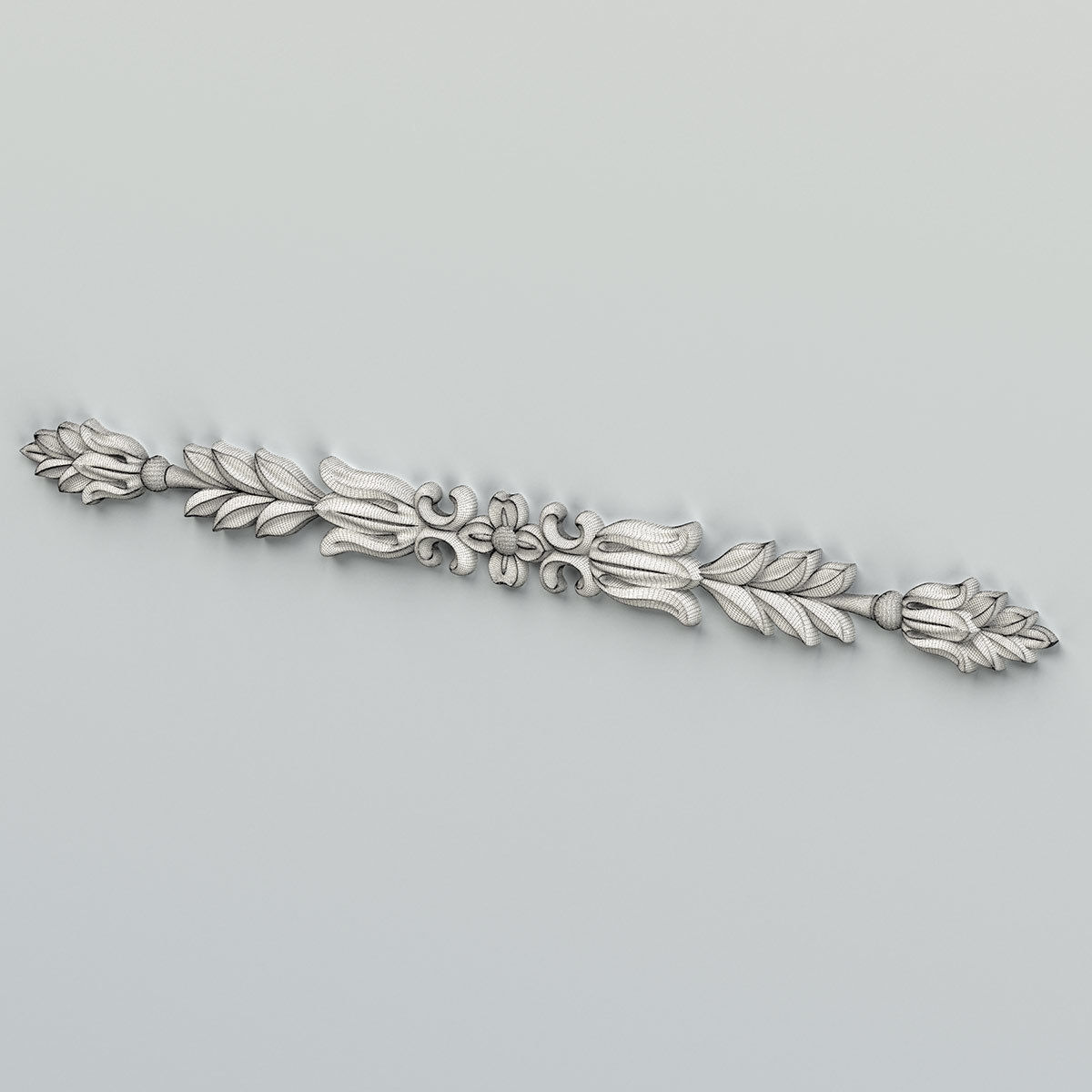 Carved decor horizontal 037 3D model_7