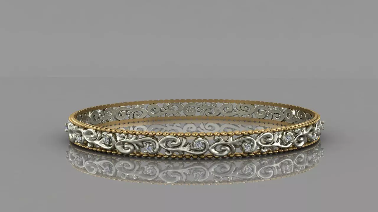 Bangles with stones 3D print model