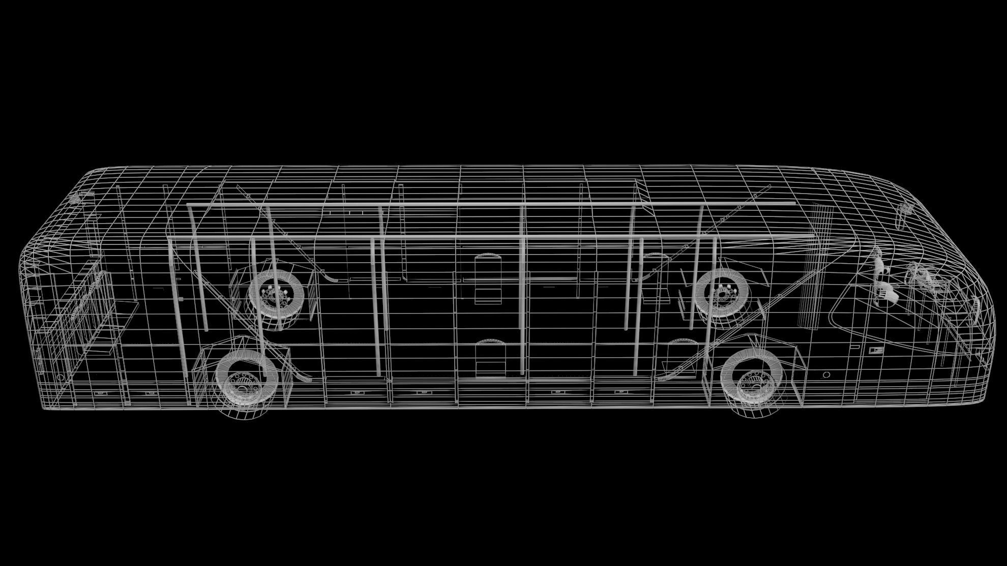 Airport Bus Low-poly 3D model_7