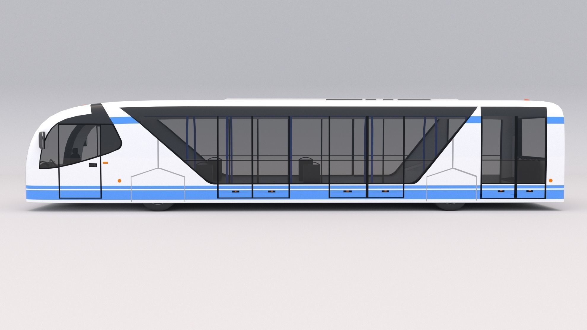 Airport Bus Low-poly 3D model_3