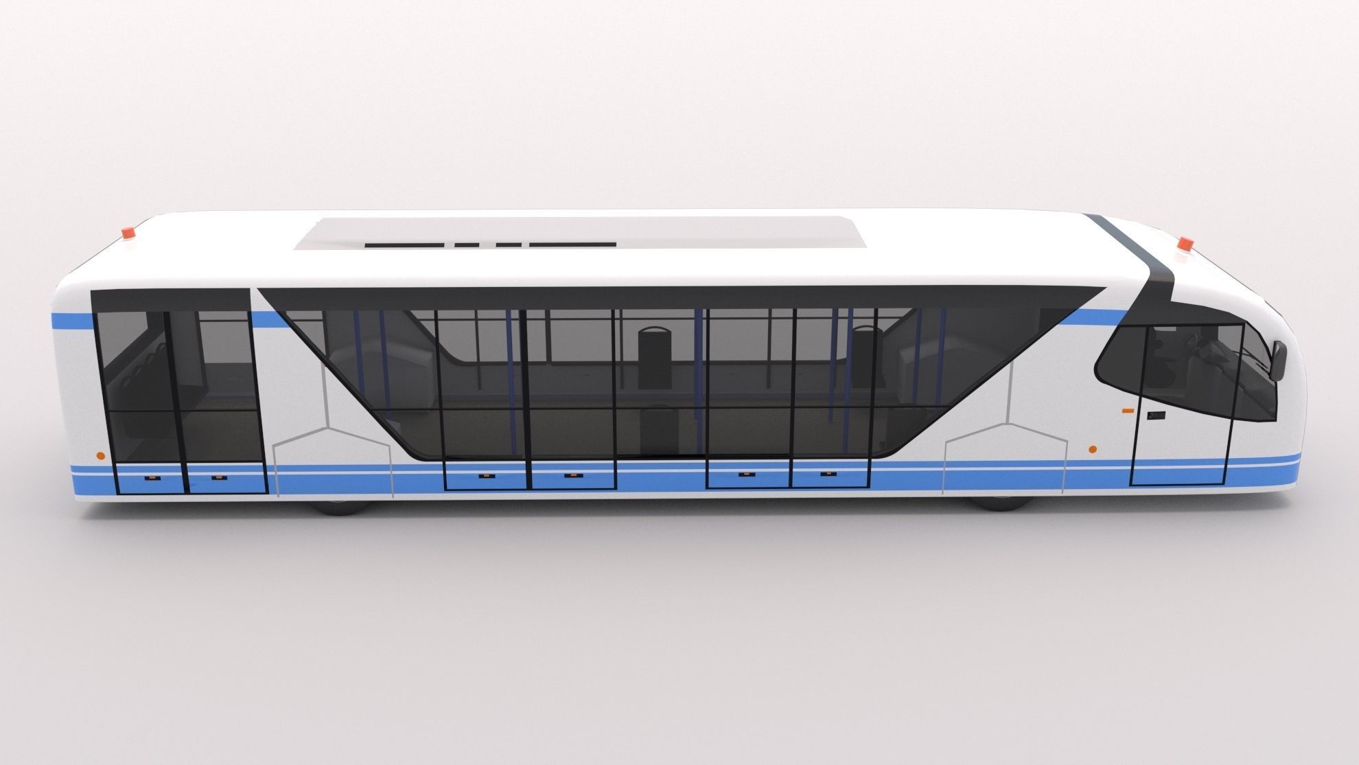 Airport Bus Low-poly 3D model_4