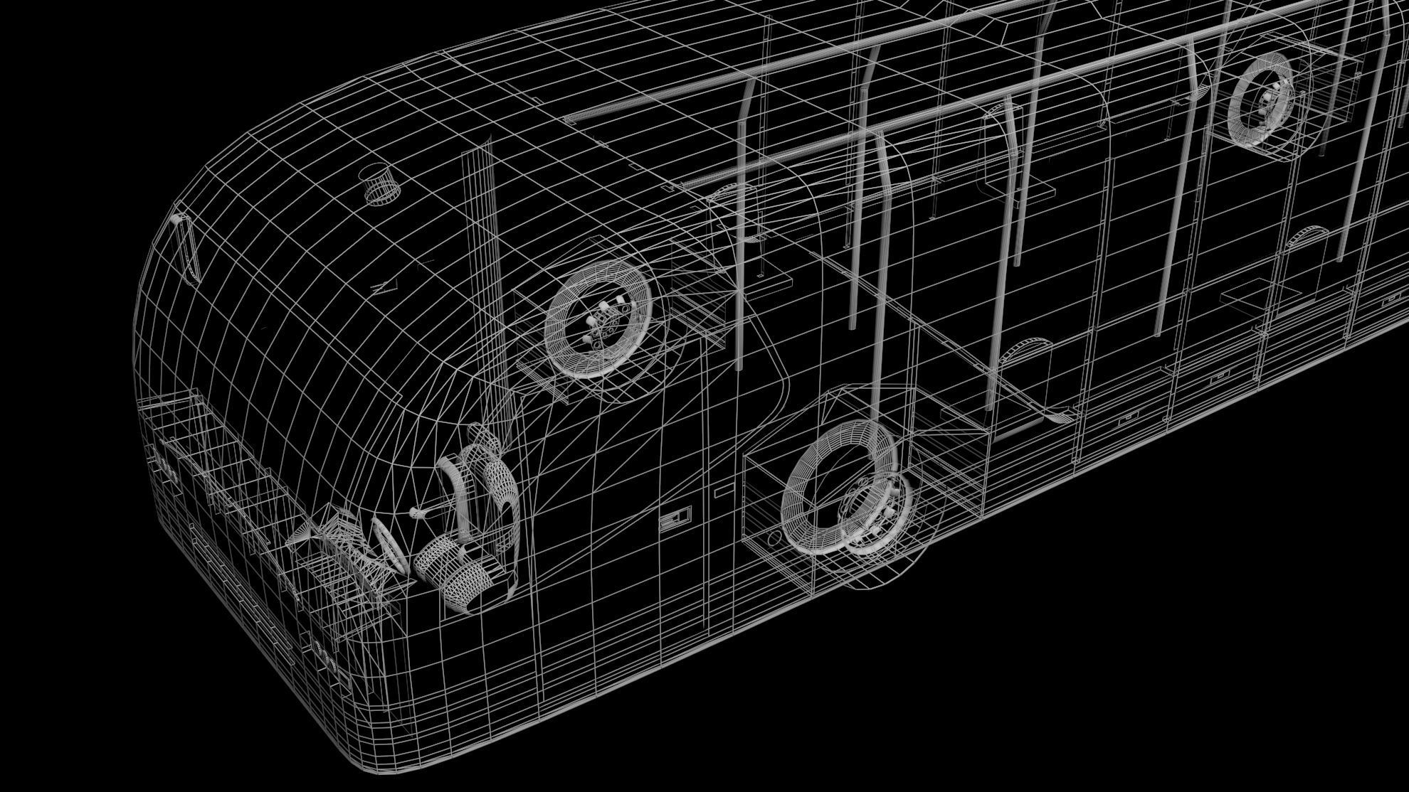 Airport Bus Low-poly 3D model_8